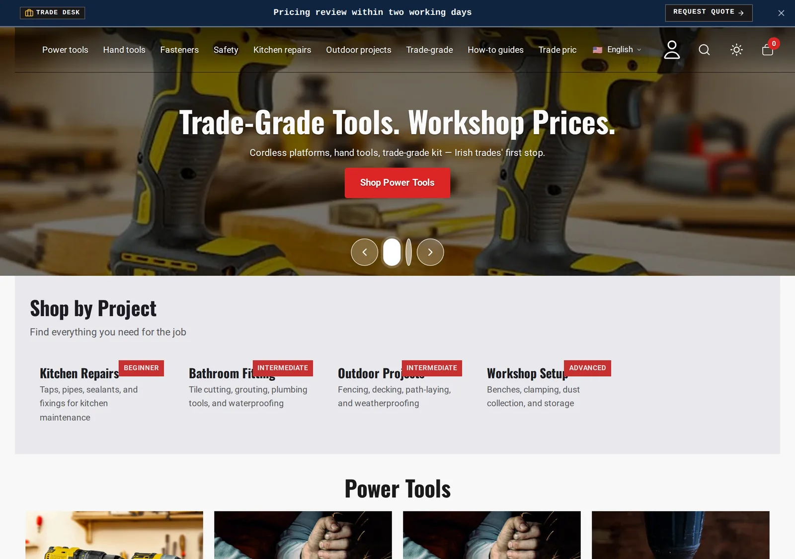 Live demo — Tine preset homepage