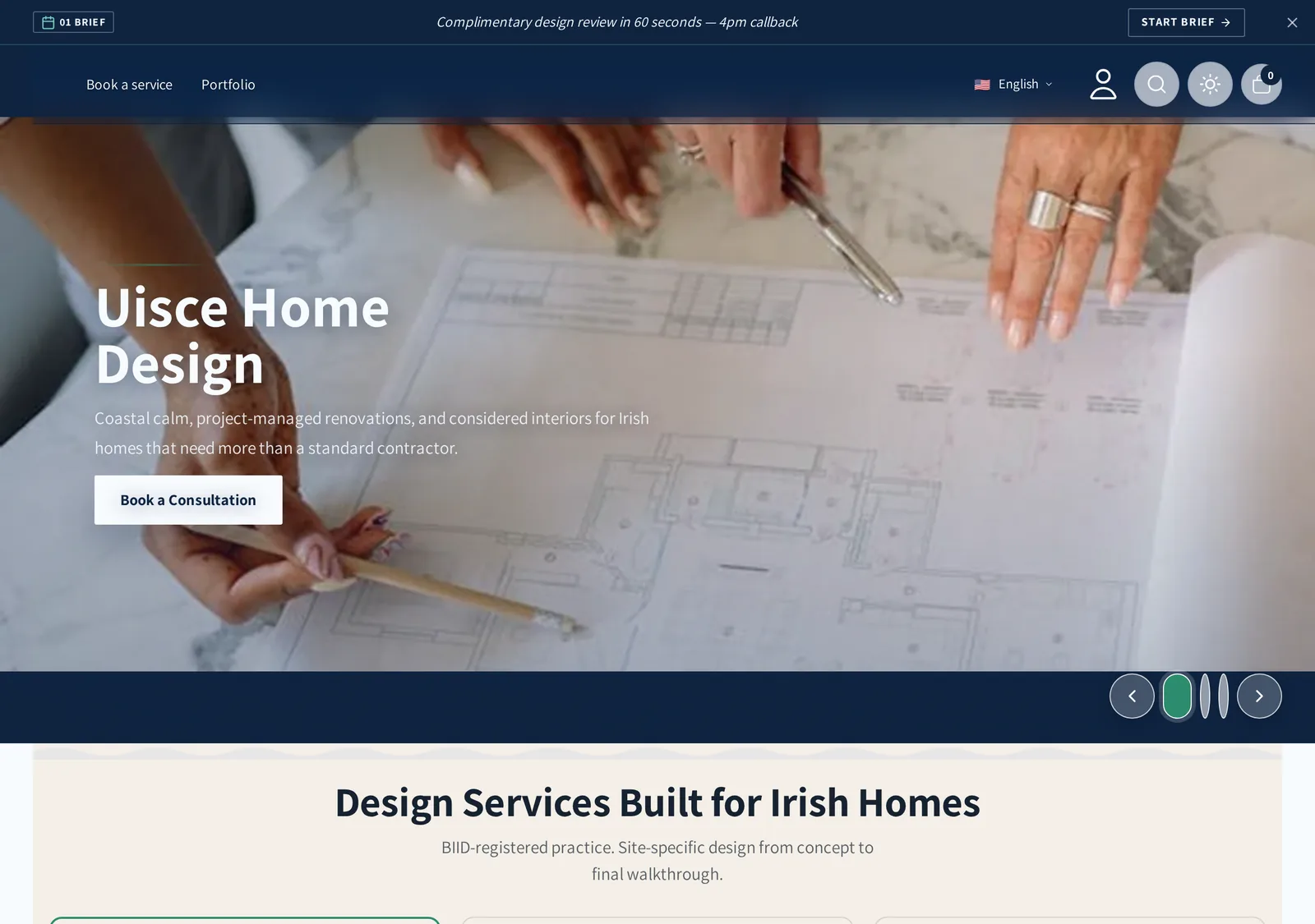 Live demo — Uisce preset homepage