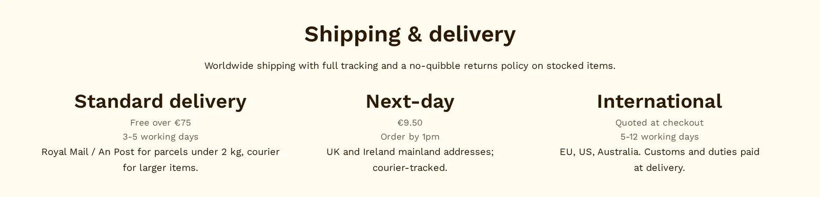 Live demo — Shipping Info on storefront